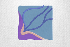 Blue and Purple Abstract Leaf Embroidery Design File Product Image 1