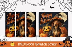 Happy Halloween Tumbler, Halloween Dog Tumbler Design Product Image 1