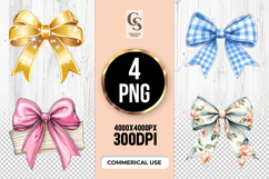 Colorful Ribbon Bow Clipart Sublimation PNG Product Image 1