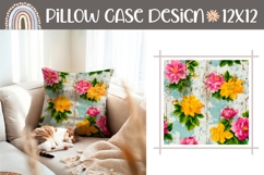 Wooden Pillow Design, Vintage Peony Pillow Case Print Product Image 1