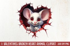 Valentine Broken Heart Animal Clipart, Valentines Couple Product Image 1