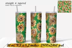 Sunflower Tumbler sublimation ,20 oz skinny tumbler Product Image 1