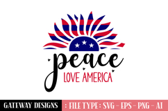 peace love america 1 svg design Product Image 1