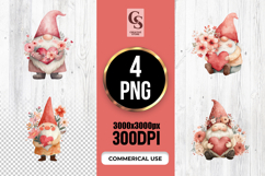 Cute Heart Gnome Clipart Sublimation PNG Product Image 1