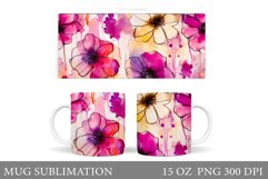 Flowers Mug Wrap Sublimation. Flowers Mug Wrap Design Product Image 1