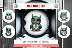 Eerie Owl Journey Car Coaster Product Image 1