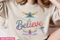 Believe PNG, Dragonfly Sublimation PNG Product Image 1