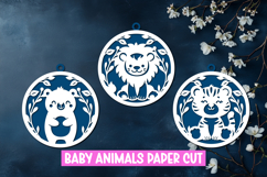 Baby Animals Round Paper Cut Ornaments Product Image 1