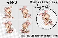 Whimsical Easter Chick Clipart Product Image 1