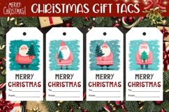 Cartoon Christmas Santa Gift Tags, Christmas Gift Tag PNG Product Image 1