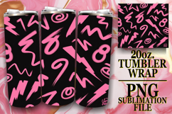 Luminous Sublimation 20oz tumbler wrap, Funky Pattern Product Image 1