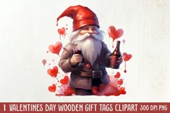 Cute Valentine Gnome Clipart, Gnome Clipart, Cute Gnome Product Image 1