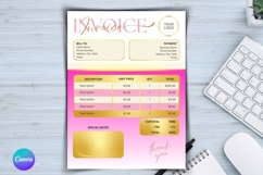 Pink Gold Invoice Template Product Image 1