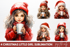 Christmas Little Girl Sublimation PNG Product Image 1