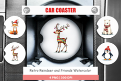 Reindeer and Friends Car Coaster Product Image 1