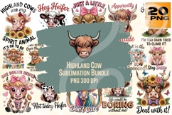 Highland Cow PNG Bundle 20 Product Image 1