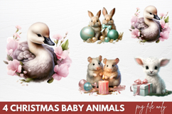 Christmas Baby Animals Clipart PNG Product Image 1