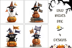 Cartoon Halloween Backgrounds, Halloween Black Cat PNG Product Image 1