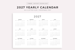 2027 Year Calendar Printable Landscape, A4/Letter Size Product Image 1