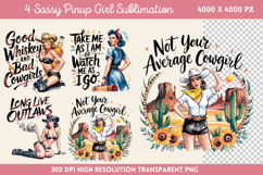 Sassy Pinup Girl Sublimation PNG Product Image 1