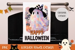 Glitter Halloween Ghost Towel, Halloween Towel Template Product Image 1