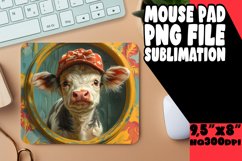 Cute Cow Pattern Mouse Pad Sublimation PNG Product Image 1
