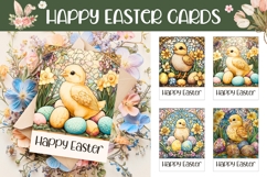 Happy Easter Greeting Card, Stained Glass Easter Card Design Product Image 1