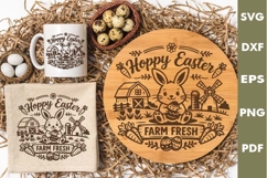 Easter Bunny engraved SVG, Rabbit Laser file, Cutting board Product Image 2