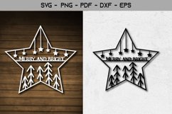 Merry and Bright Paper Cut Template SVG - Christmas SVG Desi Product Image 3