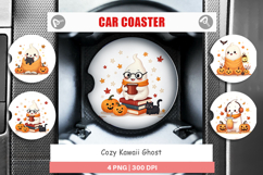 Kawaii Cozy Ghost Car Coaster Product Image 1