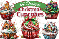 Christmas Cupcake PNG Clipart, Cute Food PNG, Holiday Treat Product Image 1