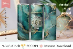 Marble Tumbler Wrap Design, You Got This Tumbler Template Product Image 1
