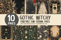 Dark Botanical Junk Journal Pages Product Image 1