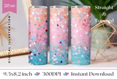 Glitter Tumbler Sublimation, Confetti Tumbler Wrap Design Product Image 1