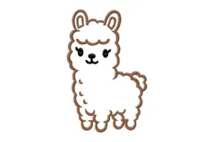 Cute Llama Outline Embroidery Design Product Image 2