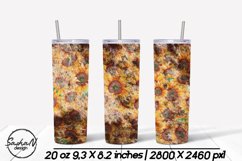 Cowhide tumbler, Sunflower tumbler Product Image 1