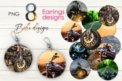 Motorcycle Round Earring sublimation, bike design bundle Product Image 1