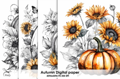 Autumn watercolor digital paper Product Image 1