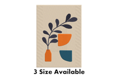 Modern Abstract Vase and Leaf Embroidery Design Product Image 1