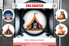 Car Coaster Boho Camping Animals Product Image 1