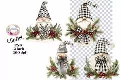 Christmas, Gnome, Ephemera, PNG, watercolor, Clipart Product Image 1