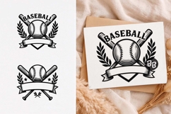 Baseball Split Monogram SVG, Bats and Ball, Name Frames PNG Product Image 1