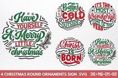 Christmas Round Ornaments Sign SVG Product Image 1