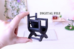 Two miniature Tudor chair 1:12 scale digital file. X framed Product Image 1