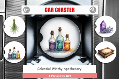 Celestial Witchy Apothecary Car Coaster Product Image 1