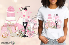 Pink Just Married Wedding PNG Bride Clipart Sublimation Product Image 2