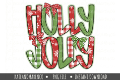 Holly Jolly PNG | Preppy Christmas Coquette Sublimation Product Image 1