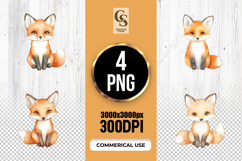 Watercolor Fox Clipart Sublimation PNG Product Image 1