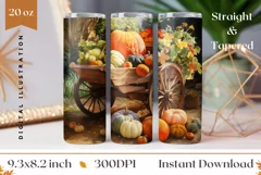 Farmhouse Tumbler Sublimation, Watercolor Pumpkins Tumbler Product Image 1