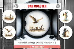 Halloween Vintage Ghosts Car Coaster Product Image 1